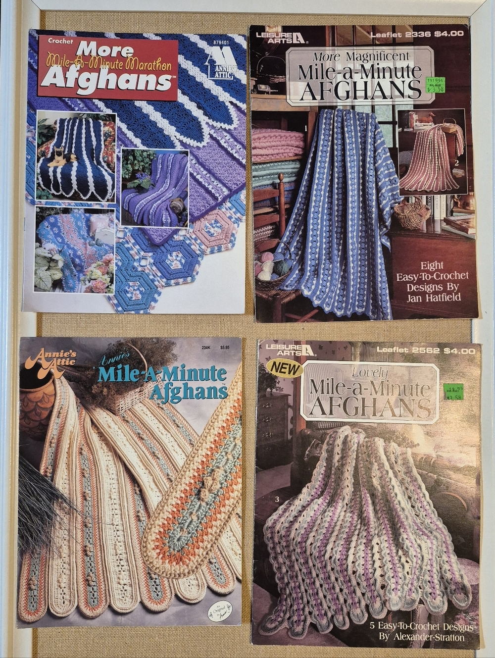 Vintage 1990's Lot Of 4 Mile-A-Minute Crochet Pattern Booklets